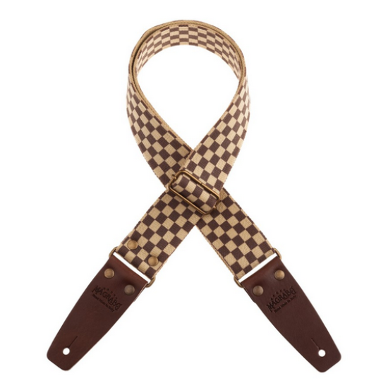 Magrabò Stripe SC Retrò Chess 5 cm terminali Marrone fibbia Ottone