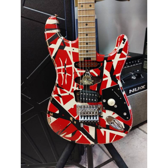 EVH FRANKIE RED / WHITE / BLACK Stripes Relic w/CASE 2nd - SOLD!