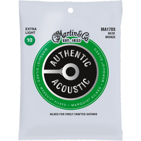 Martin MA170S Acoustic Guitar Strings Set Silked 80/20 Bronze 10-47