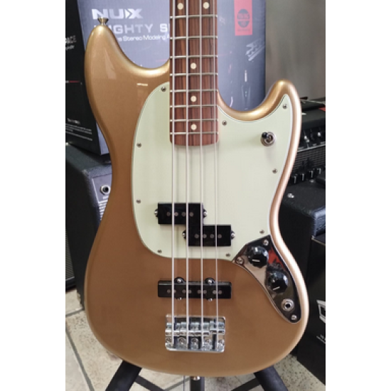 Fender Player Mustang Bass PJ PF Firemist Gold 2nd - SOLD!